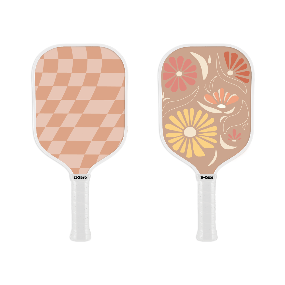 Cantaloupe Checker/Floral | Two Paddle Set